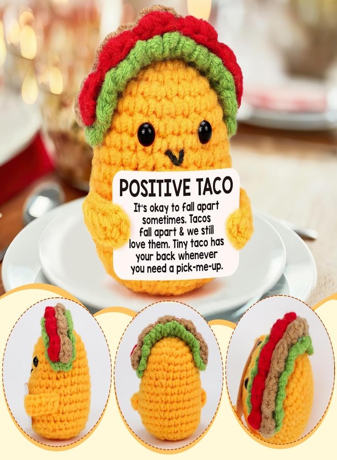 CoolShef تاكو كروشيه إيجابي من كول شيف | ألعاب كروشيه يدوية الصنع للاسترخاء والإلهام للنساء والطالبات وزميلات العمل | رفيق مثالي لإضفاء البهجة على المنزل والمكتب - Image 4